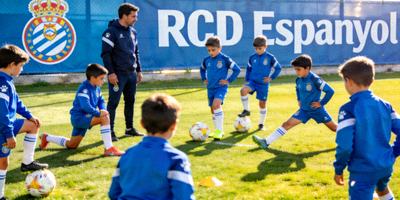 西班牙人俱乐部青训学院小球员训练场景